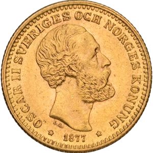 Sverige, Oscar II, 10 kronor 1877, SM 28, Fr. 94a, kv. 01