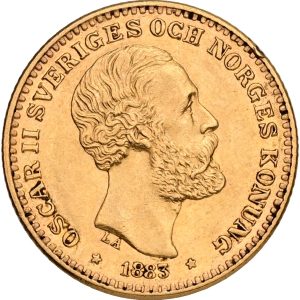 Sverige, Oscar II, 10 kronor 1883, SM 30, Fr. 94a, kv. 01-1+, ks.