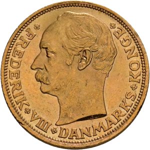 Frederik VIII, 20 kroner 1908, Sieg 2, H 1, Fr. 297, kv. 01