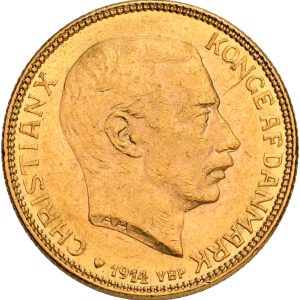 Christian X, 20 kroner 1914, Sieg 3.1, H 1A, Fr. 299, kv. 01-1+