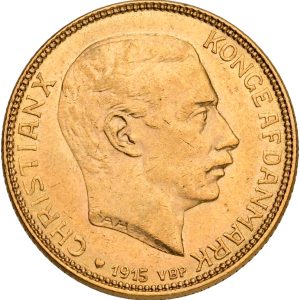 Christian X, 20 kroner 1915, Sieg 3.1, H 1A, Fr. 299, kv. 01-1+