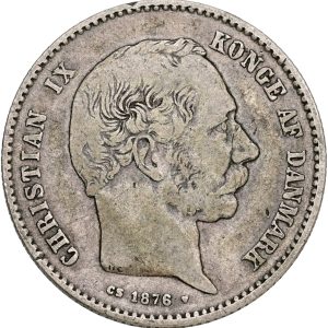 Christian IX, 1 krone 1876, Sieg 1.1, H 14A, kv. 1, ks.
