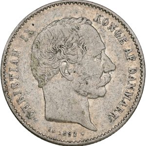 Christian IX, 1 krone 1892, Sieg 1.1, H 14A, kv. 1+-1