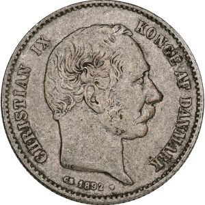 Christian IX, 1 krone 1892, Sieg 1.1, H 14A, kv. 1