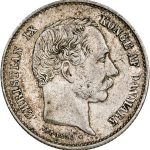 Christian IX, 1 krone 1898, Sieg 1.2, H 14B, kv. 1+