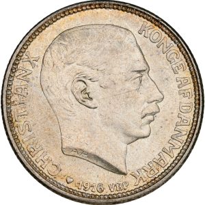 Christian X, 1 krone 1916, Sieg 2, H 9, kv. 0-01