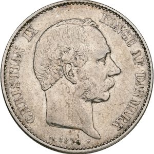 Christian IX, 2 kroner 1875, Sieg 1.1, H 13A, kv. 1+-1