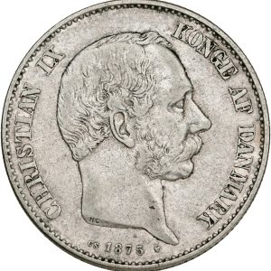 Christian IX, 2 kroner 1875, Sieg 1.1, H 13A, kv. 1+