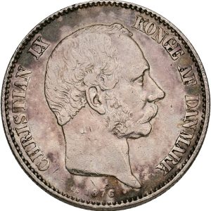 Christian IX, 2 kroner 1876, Sieg 1.1, H 13A, kv. 1+-1/1+