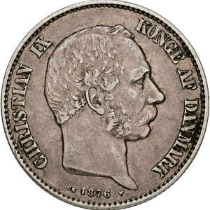Christian IX, 2 kroner 1876, Sieg 1.1, H 13A, kv. 1+