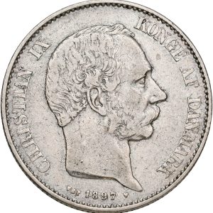 Christian IX, 2 kroner 1897, Sieg 1.2, H 13B, kv. 1+-1