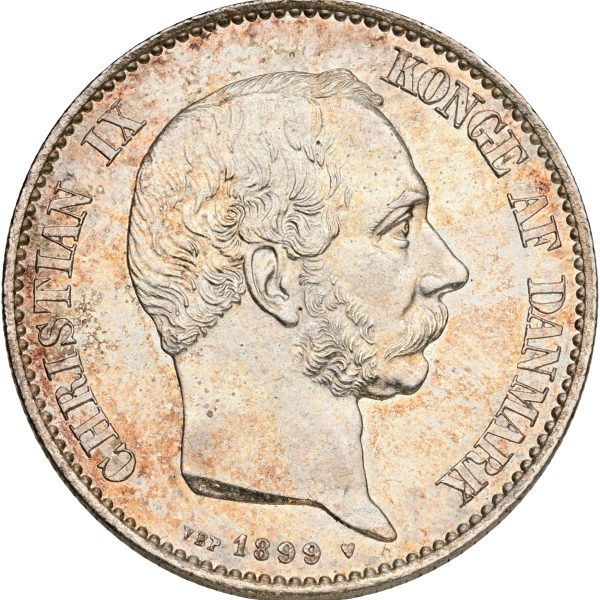 Christian IX, 2 kroner 1899, Sieg 1.2, H 13B, kv. 0-01