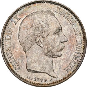 Christian IX, 2 kroner 1899, Sieg 1.2, H 13B, kv. 01