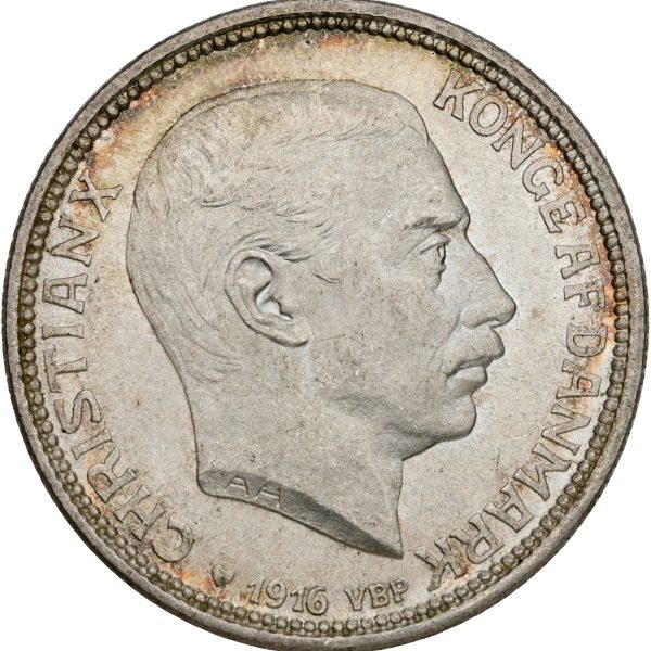 Christian X, 2 kroner 1916, Sieg 2, H 8, kv. 0-01