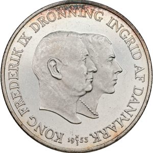 Frederik IX, 2 kroner 1953, Grønlandsindsamlingen, Sieg 10, H 2, kv. M-0, håndteringsspor, ks.