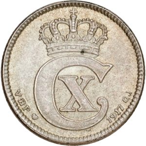 Christian X, 25 øre 1917, Sieg 3.1, H 10A, kv. 0-01