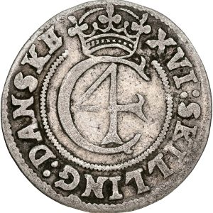 Christian IV, mark 1645, Sieg 71.3, H 149, kv. 1+-1