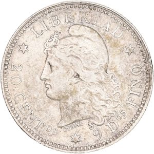 Argentina, 20 Centavos 1882, KM 27, EF-VF