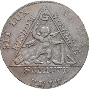 England, Middlesex, Freemasons, 1/2 Penny ND (1794), AU