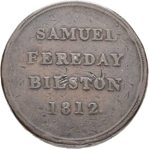 England, Staffordshire, Bilston, S. Fereday, One Penny 1812, VF