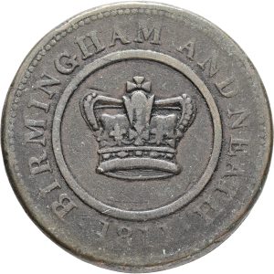England, Birmingham, Crown, Copper Company, One Penny 1811, VF