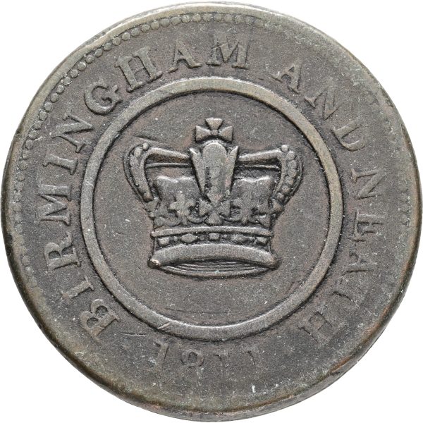 England, Birmingham, Crown, Copper Company, One Penny 1811, VF