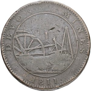 England, Taristock, Devon Mines, Penny token 1811, F