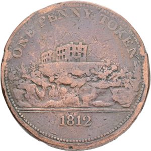 England, Nottingham, J. M. Fellows, One Penny token 1812, F, cleaned.