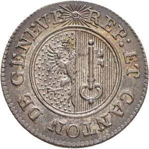 Switzerland, Genève, 6 Deniers 1817, KM 115, UNC