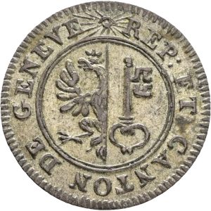 Switzerland, Genève,  6 Deniers 1819, KM 118, EF-VF