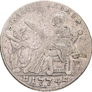 Switzerland, St. Gallen, 20 Kreuzer 1774, KM 24, VF-F