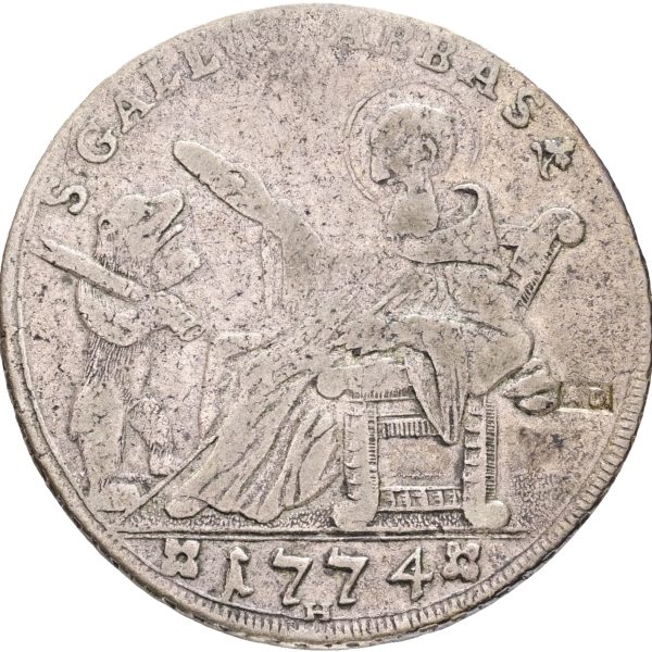 Switzerland, St. Gallen, 20 Kreuzer 1774, KM 24, VF-F