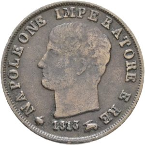 Italy, Napoleonic Kingdom, Napoleon I, Centesimo 1813 M, Milano, C 1.2, VF-F