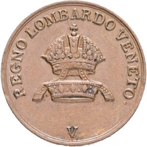 Italy, Lombardy-Venetia, 1 Centesimo 1843 V, C 12, EF