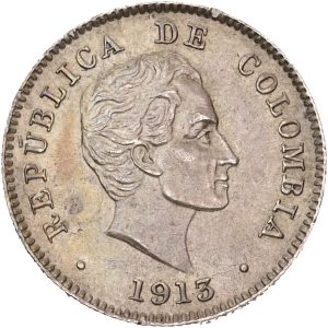 Colombia, 10 Centavos 1913, KM 96, UNC-AU