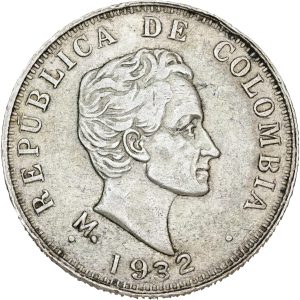 Colombia, 50 Centavos 1932 M, KM 193.2, VF