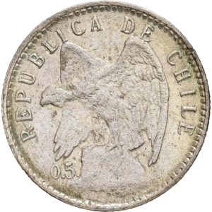 Chile, 5 Centavos 1907, KM 155.2, UNC