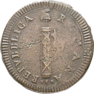 Italy, Roman Sister Republic, 2 Baiocchi ND (1798-1799), VF-F