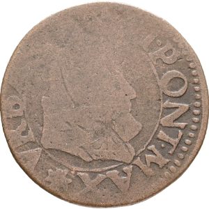 Papal States, Urban VIII, 2 Deniers 1640, Munt 228, VG