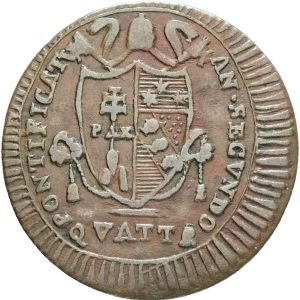 Papal States, Pius VII, Quattrino 1802, KM 1264, VF