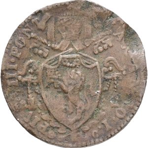 Papal States, Pius VIII, Quattino 1839 R, KM 1299, F, bent.