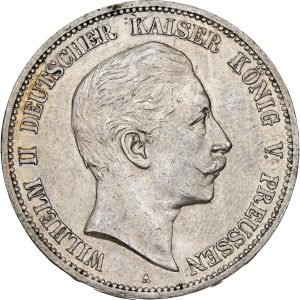 Germany, Preussen, 5 Mark 1908 A, KM 523, EF-VF