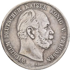 Germany, Preussen, 5 Mark 1874 A, KM 503, VF-F