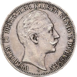 Germany, Preussen, 3 Mark 1908 A, KM 527, VF-F