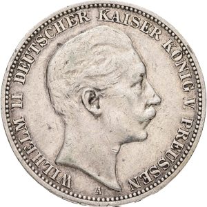 Germany, Preussen, 3 Mark 1909 A, KM 527, VF