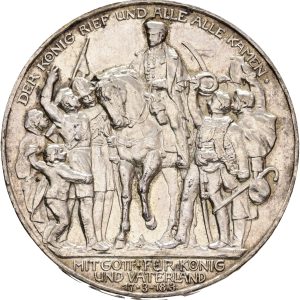 Germany, Preussen, 3 Mark 1913, KM 534, EF-VF, lightly cleaned.