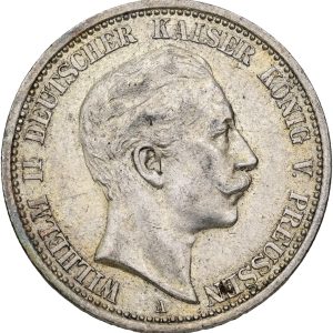 Germany, Preussen, 2 Mark 1911 A, KM 522, EF-VF