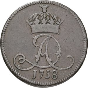 Isle of Man, Second Duke of Atholl, Penny 1758, S 7411, VF-F