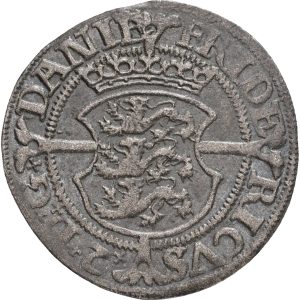 Frederik II, skilling 1563, Sieg 3, H 12, kv. 1+