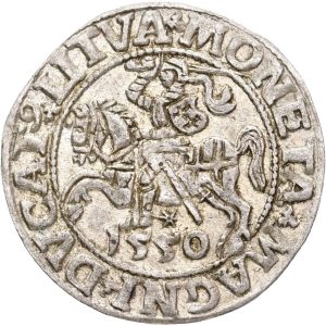 Lithuania, Sigismund II Augustus, 1/2 Groat 1550, Kop 3242, EF